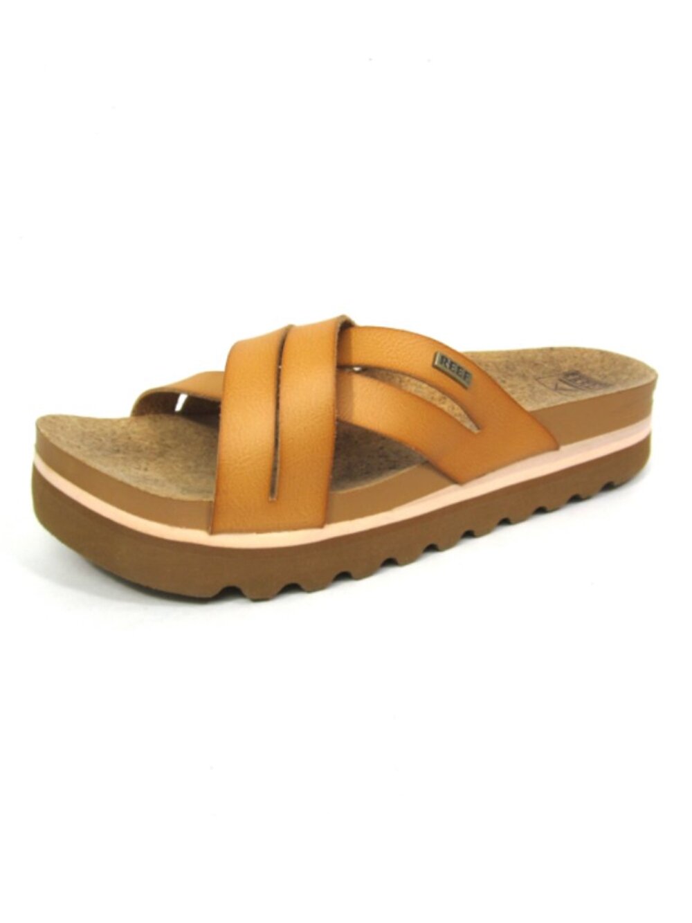 Reef EUC Cushion Bloom Hi Size 11 Sandals Brown Carmel Beige Synthetic Upper